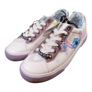 Disney Stitch Sneakers Women's SZ 8.5 Low Top Shoes Sparkle & Charm Accent New